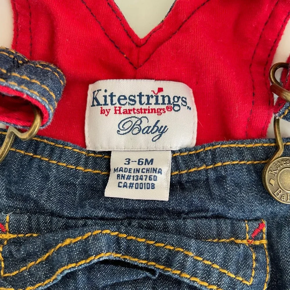 Kitestrings Bib Overalls & Sweater Cotton Animal Ear Striped Set - Picture 12 of 16